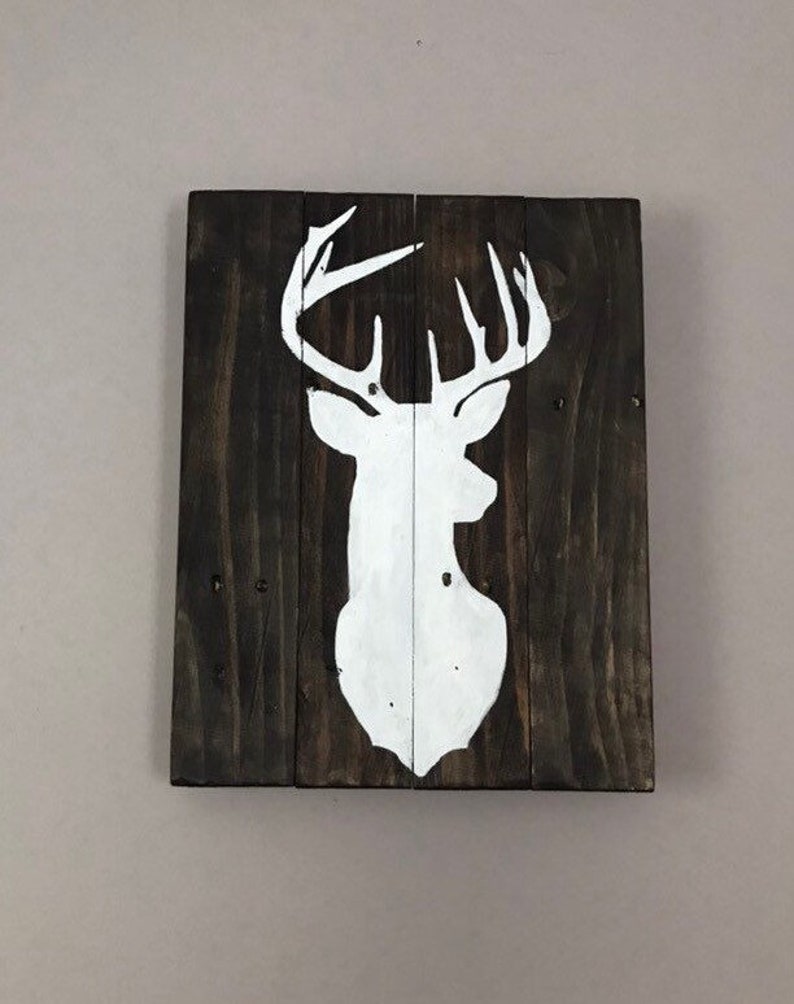 Signo de ciervo de madera decoración rústica habitación para | Etsy