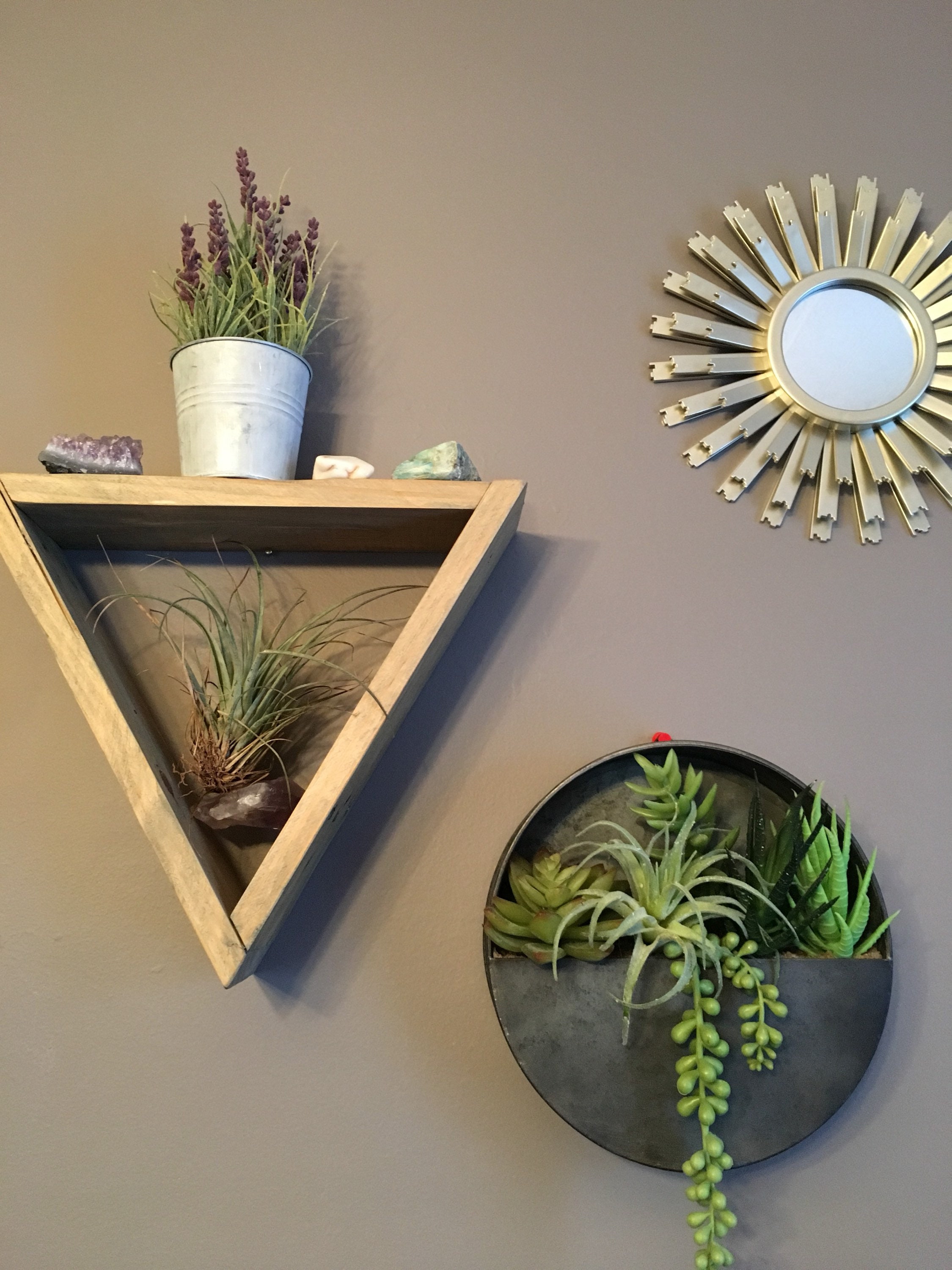 Small Wooden Triangle Shelf Floating Shelf Reclaimed Wood Etsy