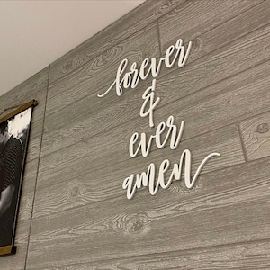 Forever and Ever Amen Sign | Above Bed Decor | Over the Bed Wall Decor | Wood Words | Laser Cut Sign | Wooden Words | Master Bedroom