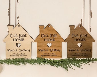Our First Home Ornament, Christmas Ornament, Our First Christmas in Our New Home Ornament, House Ornament, Wooden House Ornament