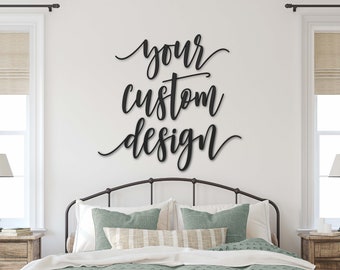 Above Bed Decor, Custom Quote Sign, Over the Bed Wall Decor, Wood Words, Wood Letters, Laser Cut Sign, Established Sign, Best Selling