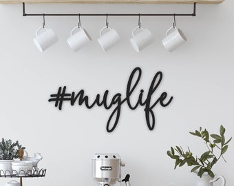 Coffee Sign | Wood Words | Coffee Bar Sign | Kitchen Wall Decor | Laser Cut