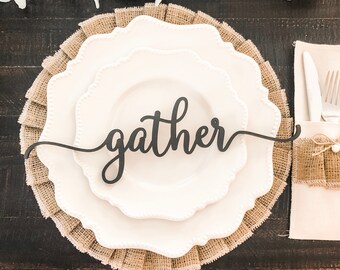 Gather Place Cards, Thanksgiving Decor, Thanksgiving Place Cards, Thanksgiving Table Decor, Wood Thanksgiving Decor