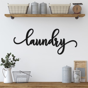 Laser Cut Laundry Sign: Baltic Birch Farmhouse Decor