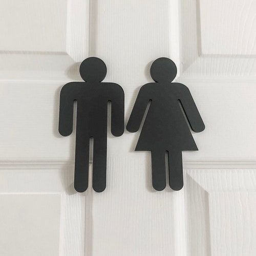 Restroom Sign Male Female Bathroom Sign Bathroom Decor | Etsy