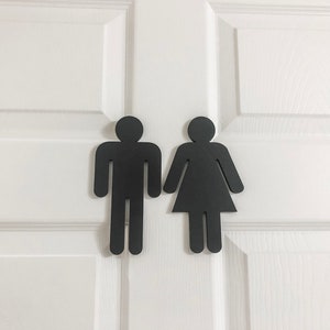 Male/Female Restroom Sign: Baltic Birch Bathroom Decor