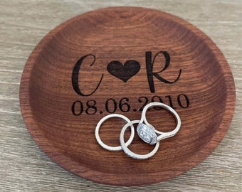 Engagement Ring Dish, Wooden Ring Dish, Jewelry Dish, Ring Holder, Ring Dish Personalized, Ring Dish for Bride, Ring Dish Wedding, 5th