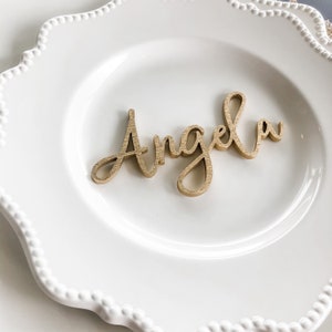 Laser Cut Wedding Place Cards: Metallic Table Decor