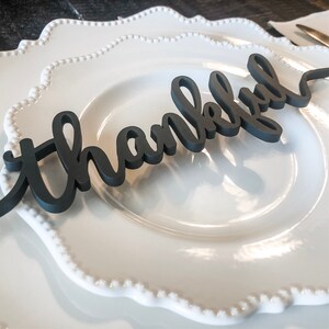 Thankful Place Cards Thanksgiving Place Cards Thanksgiving Place Setting Thanksgiving Table Decor Thankful Place Setting Sign image 2