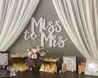 Miss to Mrs Sign | Bridal Shower Sign | Bridal Shower Backdrop | Wedding Backdrop | Wedding Sign | Photo Booth Backdrop | Hedge Wall Sign
