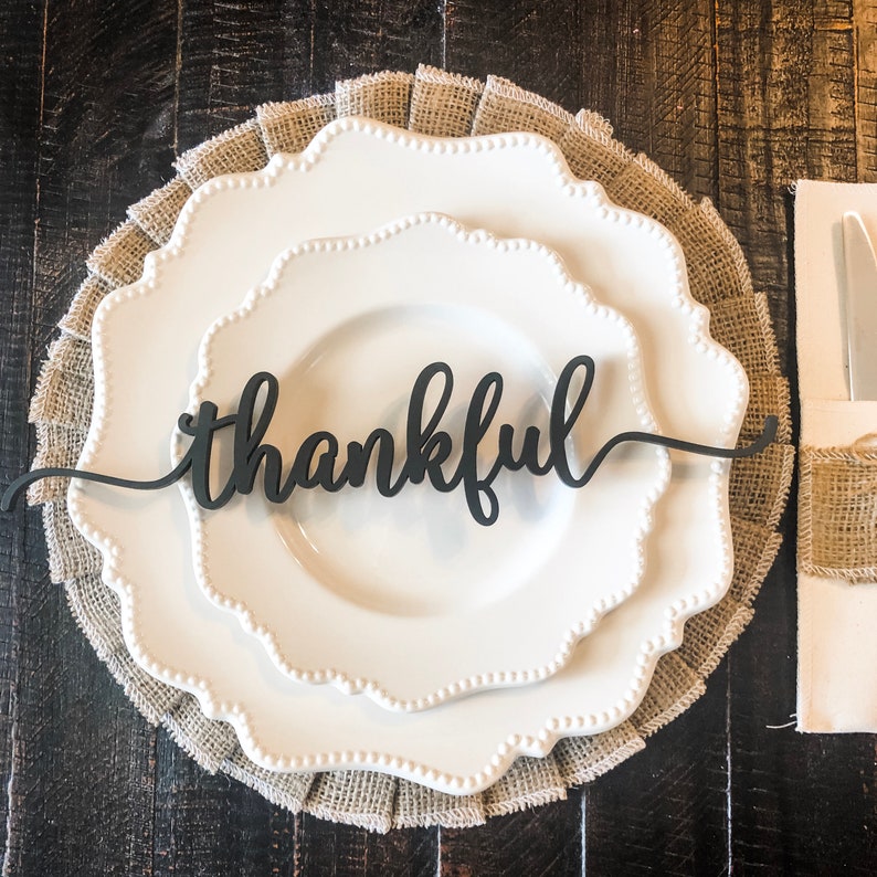 Thankful Place Cards Thanksgiving Place Cards Thanksgiving Place Setting Thanksgiving Table Decor Thankful Place Setting Sign image 1