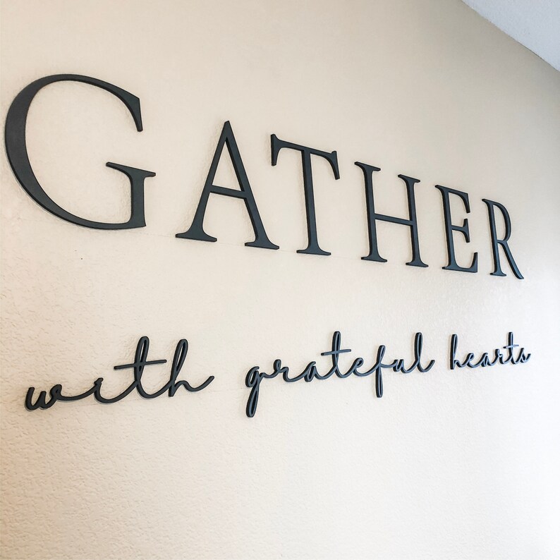 Gather Sign Fall Decor Dining Room Gather With Grateful Etsy