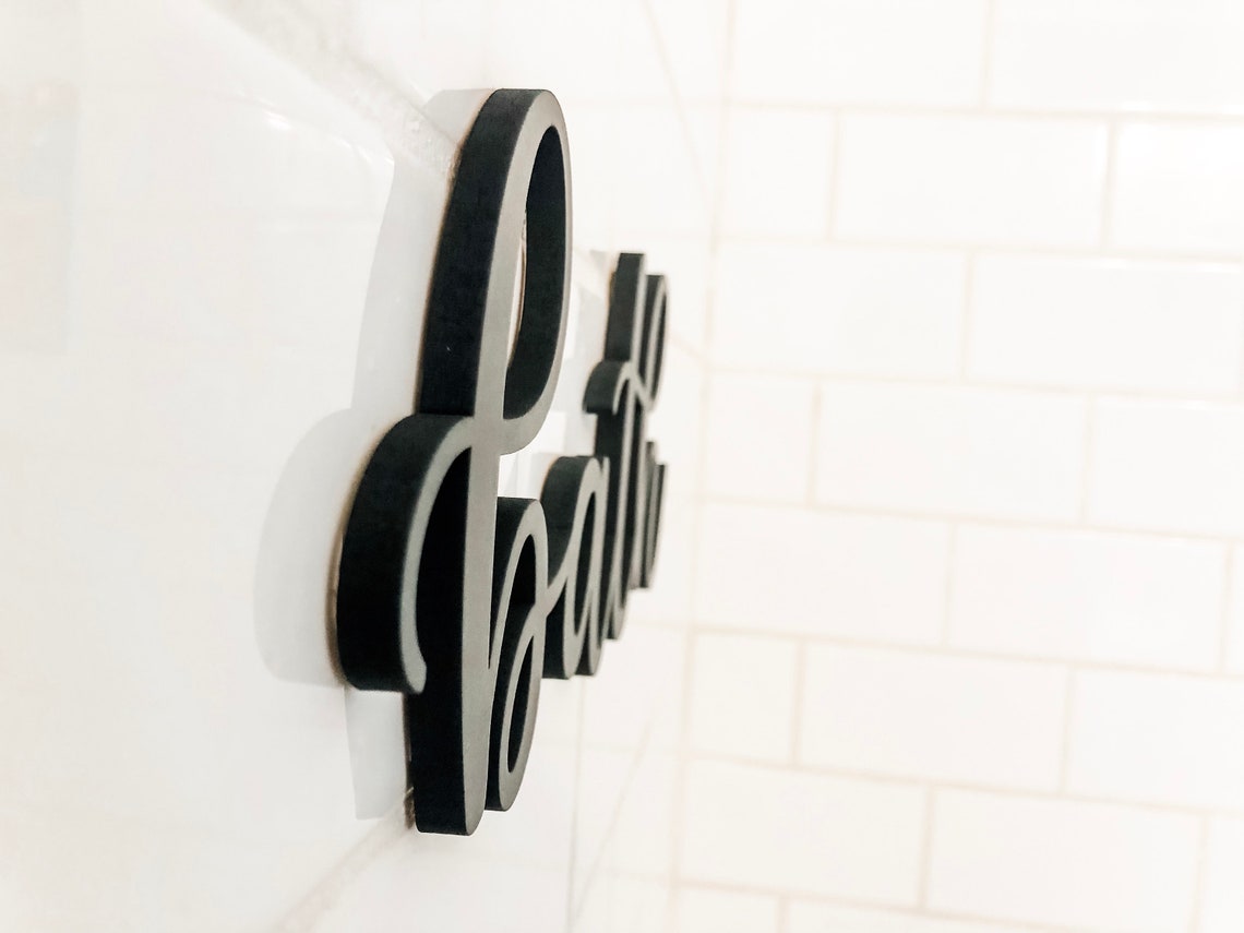 Bath Sign Wall Decor Sign for Bathroom Simple Signs Sign Etsy