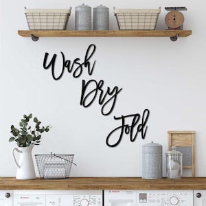 Laundry Sign | Wash Dry Fold Sign | Wood Words | Laundry Sign | Laundry Decor | Laundry Room Sign | Laundry Room Decor | Laser Cut Sign