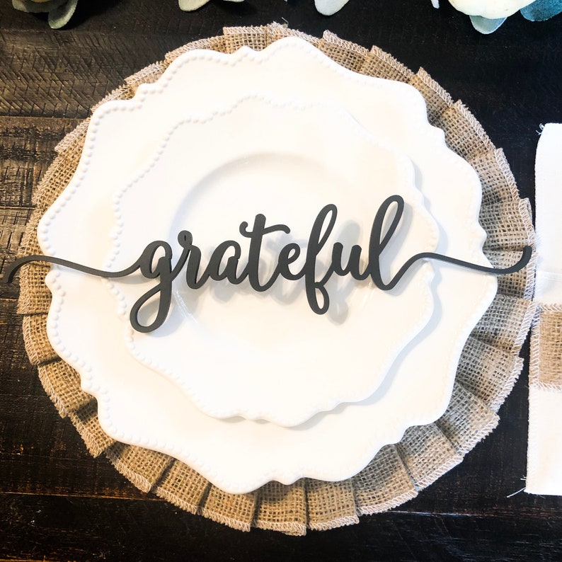 Grateful Place Cards Thanksgiving Place Cards Thanksgiving Place Setting Thanksgiving Table Decor Grateful Place Setting Sign image 1