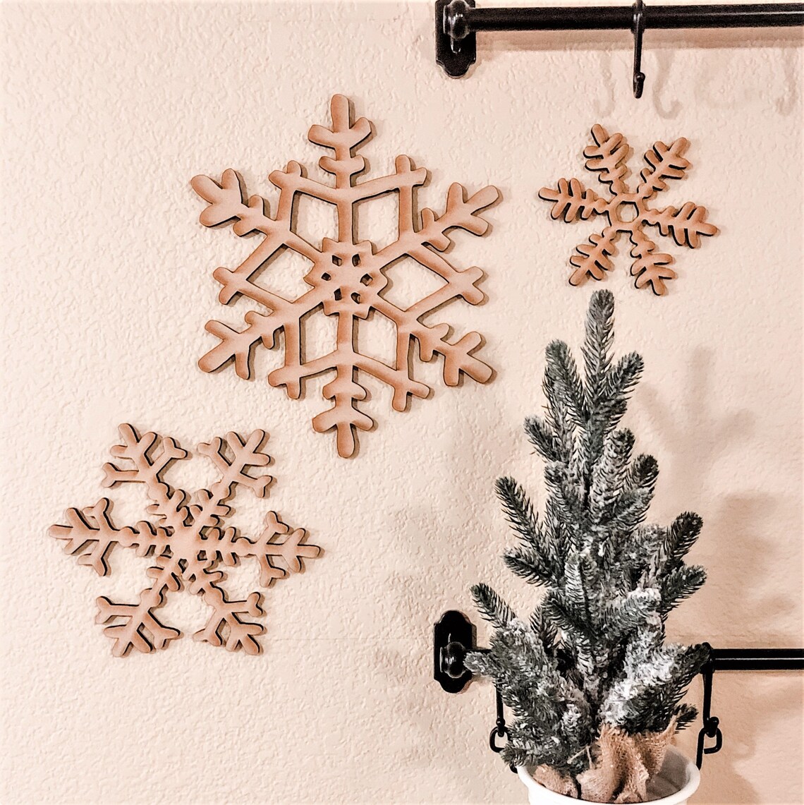 Wooden Snowflakes Rustic Holiday Decor Christmas | Etsy