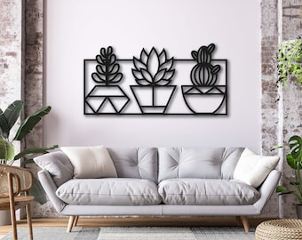 Cactus Decor | Botanical Wall Art | Wood Wall Art Large | Wood Wall Panels | Wall Decor Wood | Extra Large Wall Art | Modern Wall Art | Boho