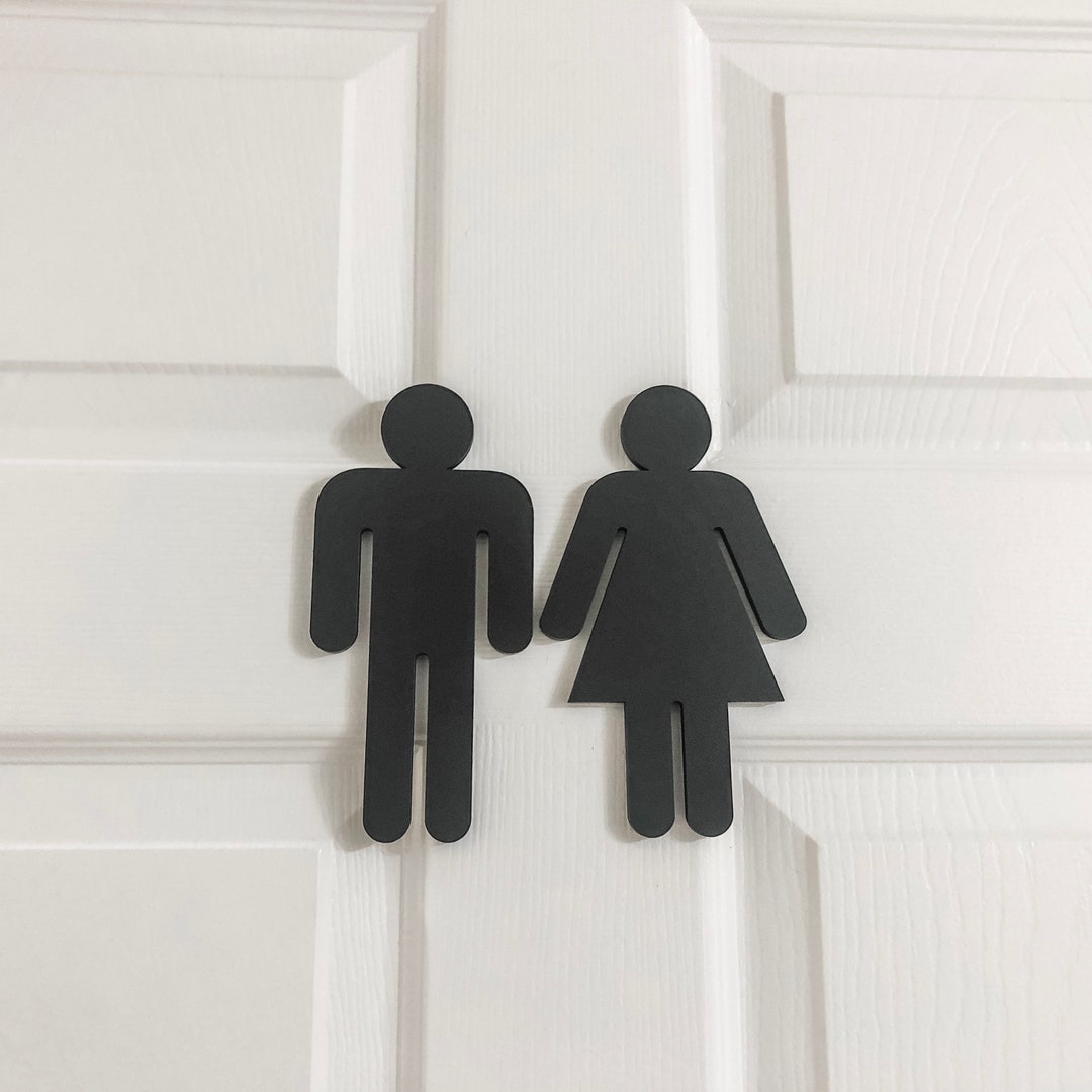 Restroom Sign, Male Female Bathroom Sign, Bathroom Decor, Bathroom ...