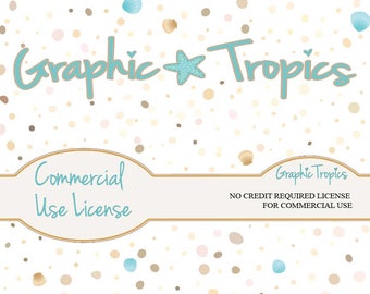 NO CREDIT LICENSE |  Commercial Use, No Credit Required For Use with Digital Download Files, Patterns, Scrapbook Paper, Digital Paper Pack
