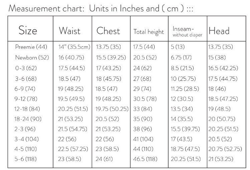 Gift Bag Size Chart