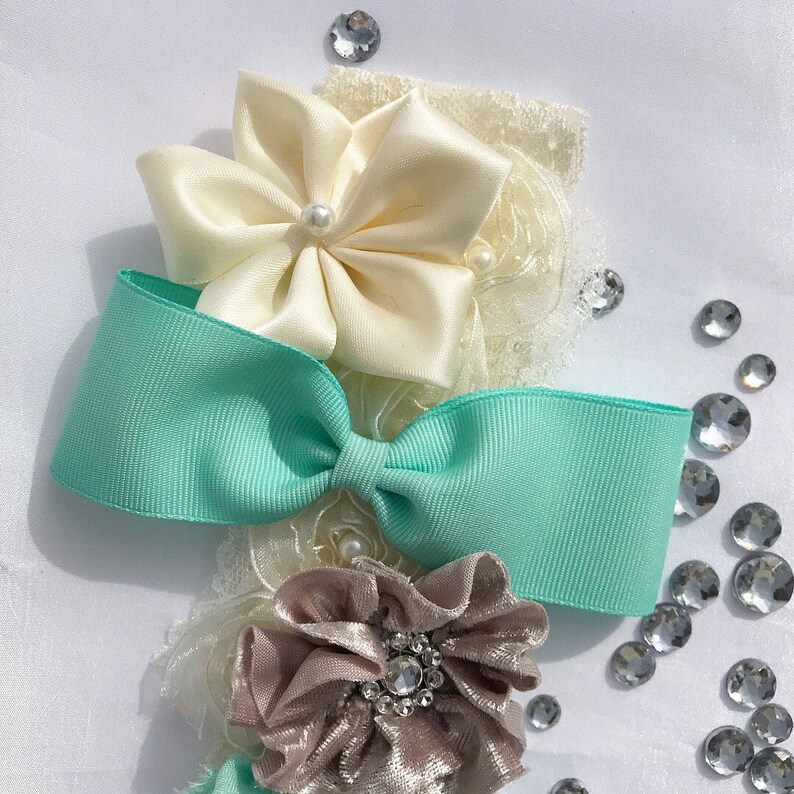 infant Shabby chic headband newborn toddler girl.