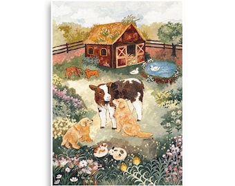 baby cow's greeting Poster