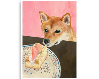 shiba and dessert Poster