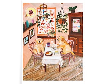 a cup of tea and buttered bread Poster