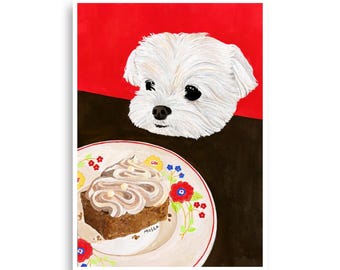 maltese and dessert Poster