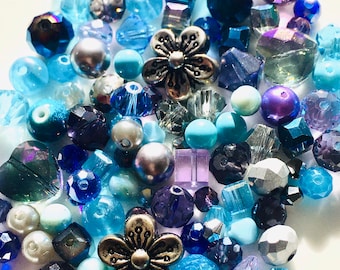 Bead Soup Mic Spring Flower Mix 100 High Quality Beads, in crystal, glass, metals, faceted, vintage and New.  Bracelet kit, earring box Kit