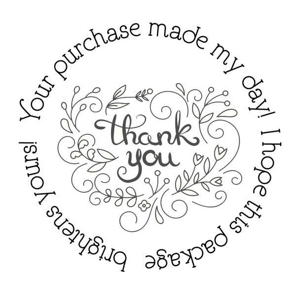 Thank You Stickers - Small Business Stickers - Thank You Support - Printable - Cutout - Silhouette Cameo - PNG