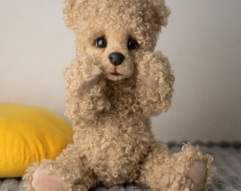Oliver Bear - Artist Teddy Bear. Collectible Plush Bear. Handcrafted by Teddy Bear Artist. Perfect Gift of Love.