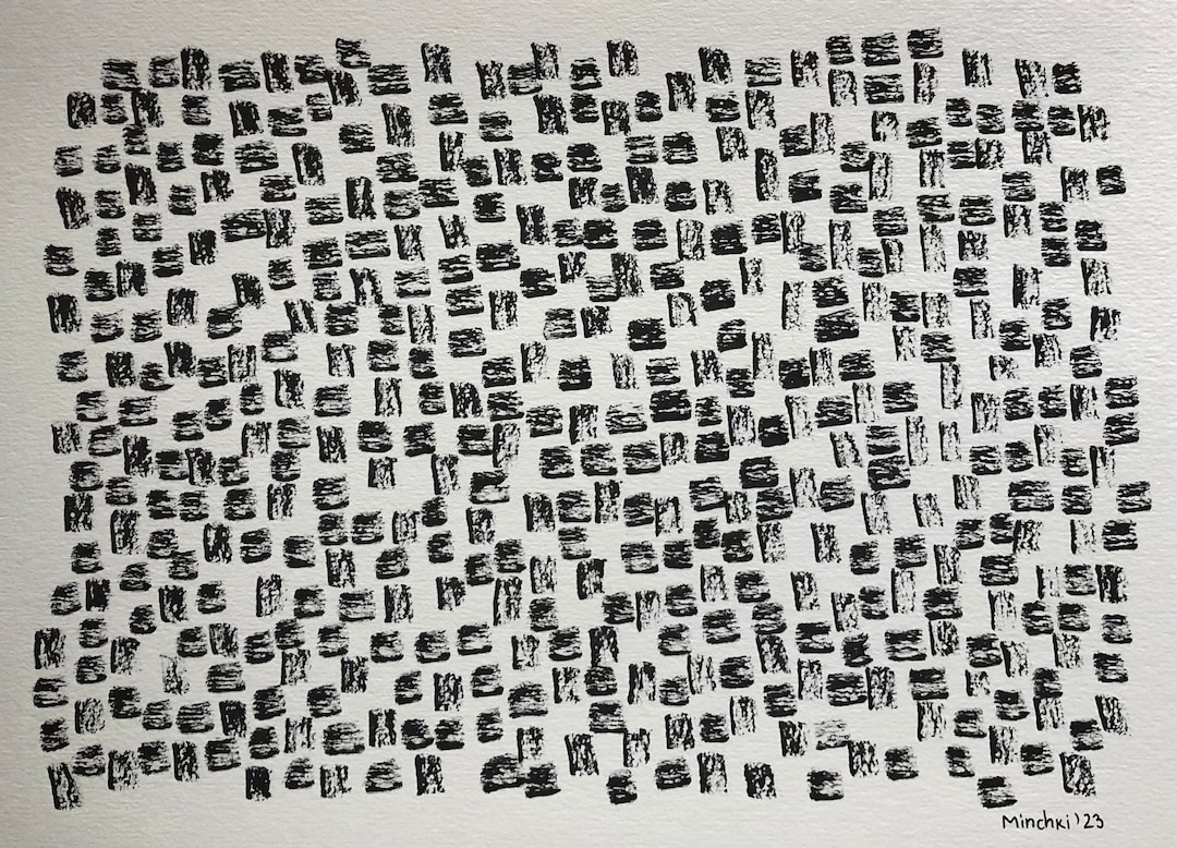 Ink Block Pattern A4 Original Ink Pen Drawing, Abstract Pattern - Etsy