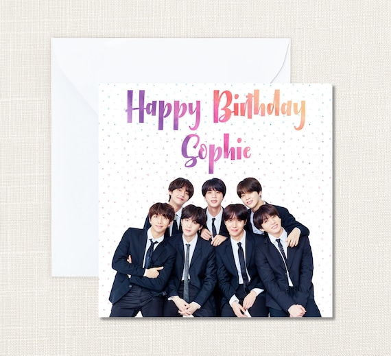 Carte Danniversaire Bts K Pop Personnalisee Etsy Carte Danniversaire Bts K Pop Personnalisee Etsy