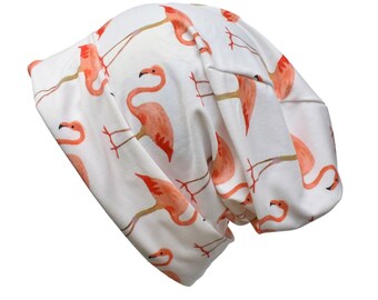 Flamingo slouchy beanie hat