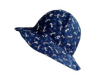 Dragonfly, dark blue sunhat