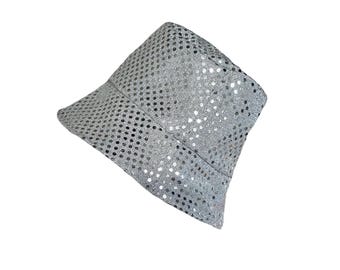 Silver shimmer bucket hat