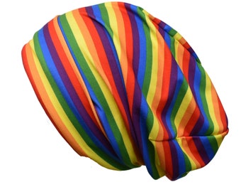 Multicoloured  slouchy beanie hat