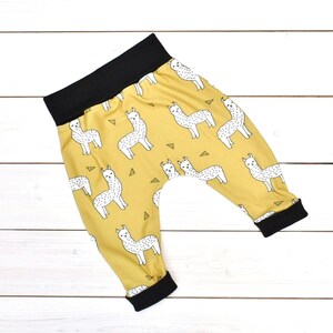 Grow-with-me harem pants, alpaca baby/toddler trousers