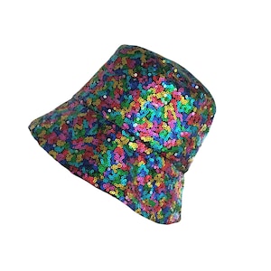 Rainbow sequins bucket hat