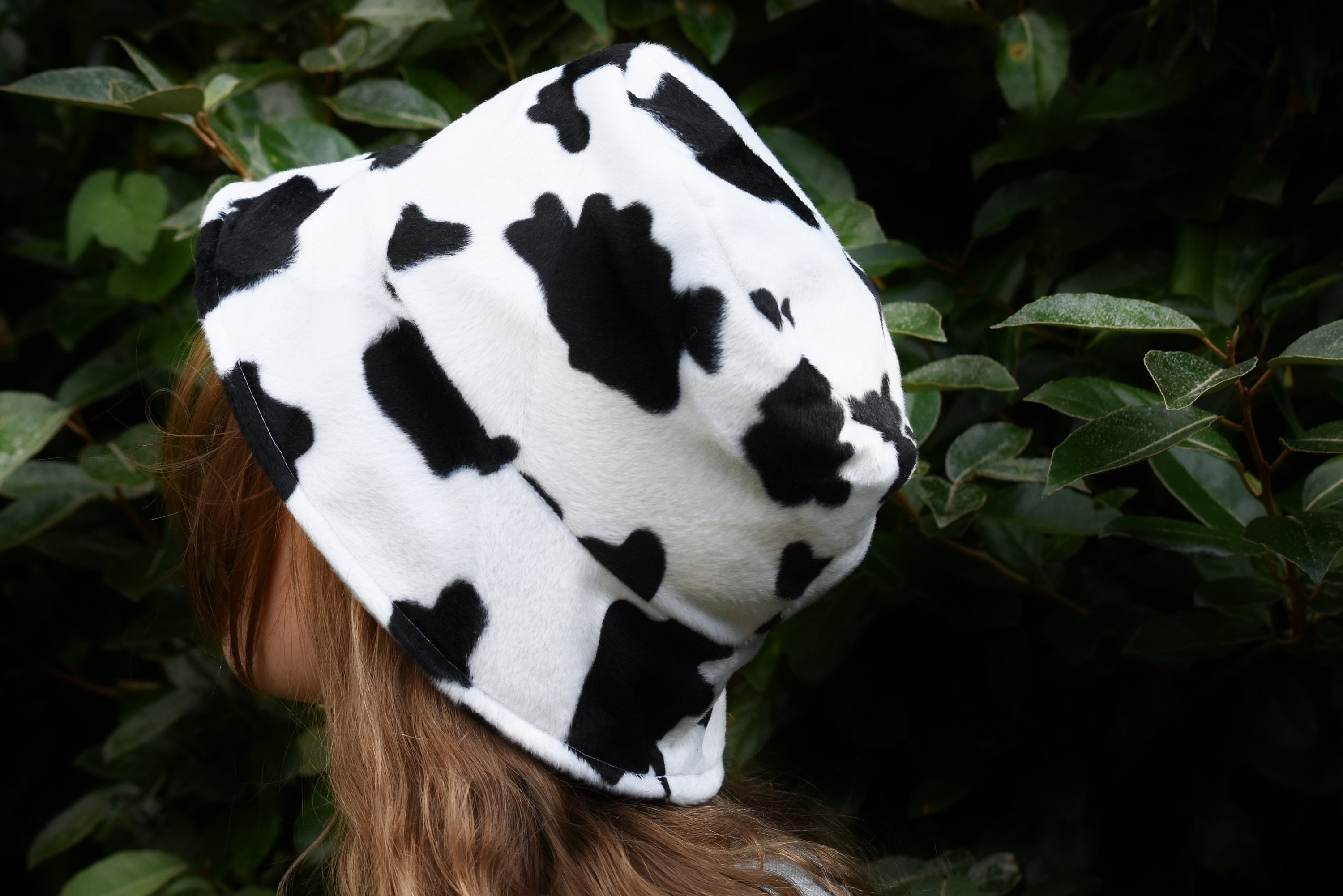 Cow Print Faux Fur Bucket Hat - Etsy