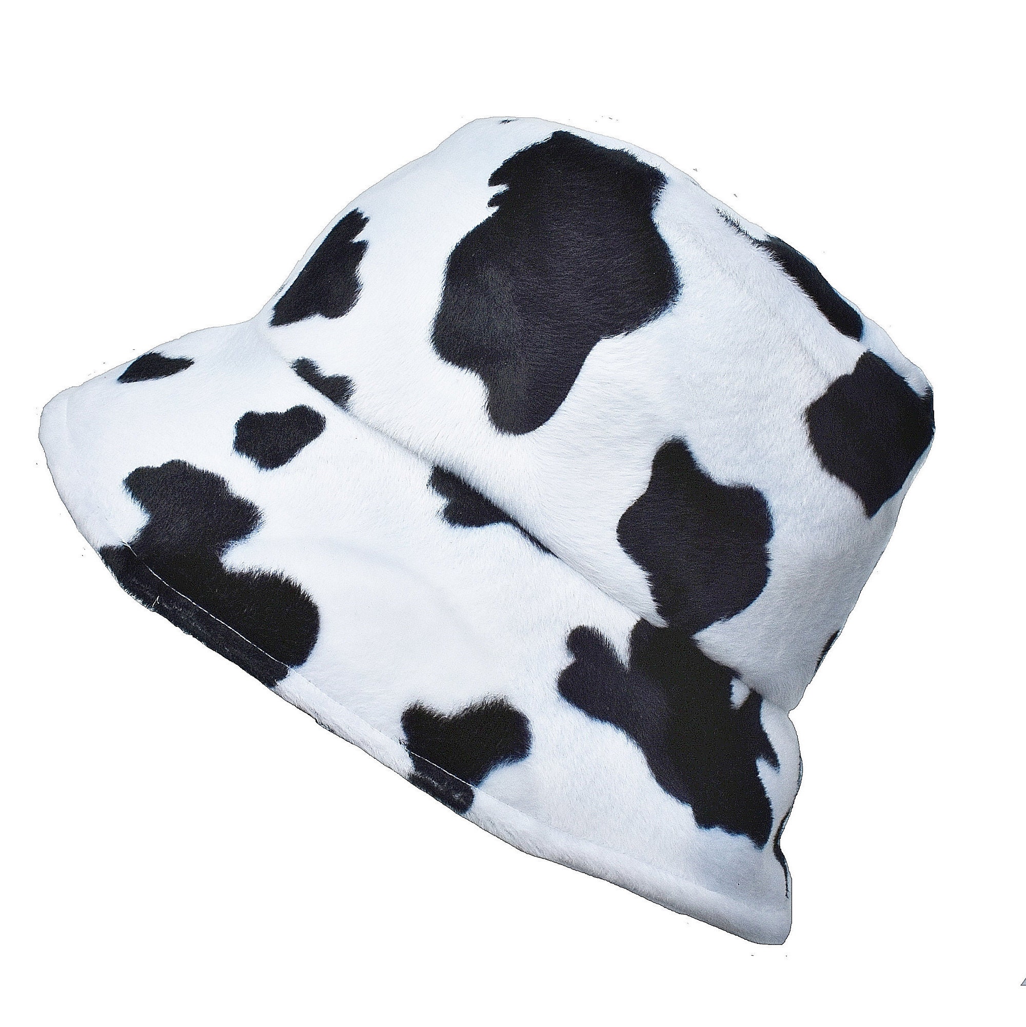 ShopEvelynne Cow Print Bucket Hat Faux Fur Cow Print Faux Fur Bucket Hat - Etsy main image 2