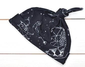 Tie top baby beanie hat