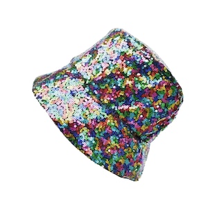 Rainbow sequins bucket hat