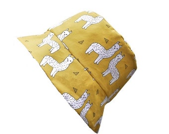 Reversible cotton bucket hat, baby/child/adult mustard alpaca sun hat