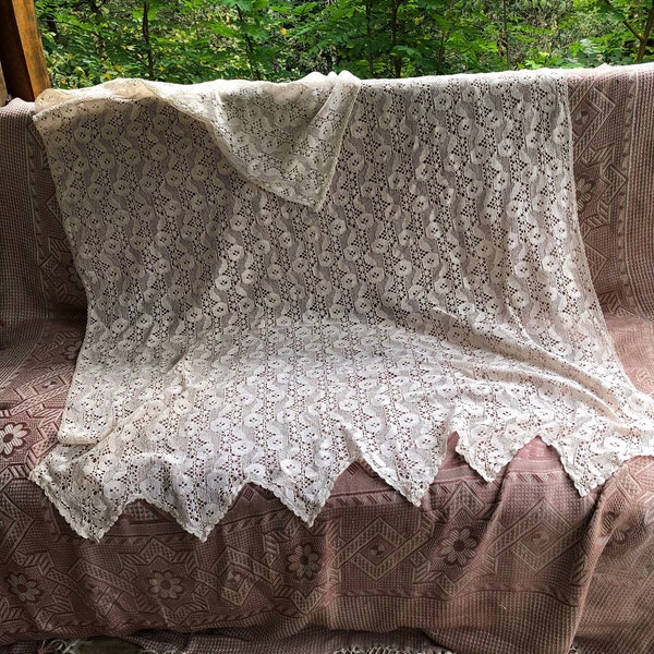 Throw Crochet Cover Natural