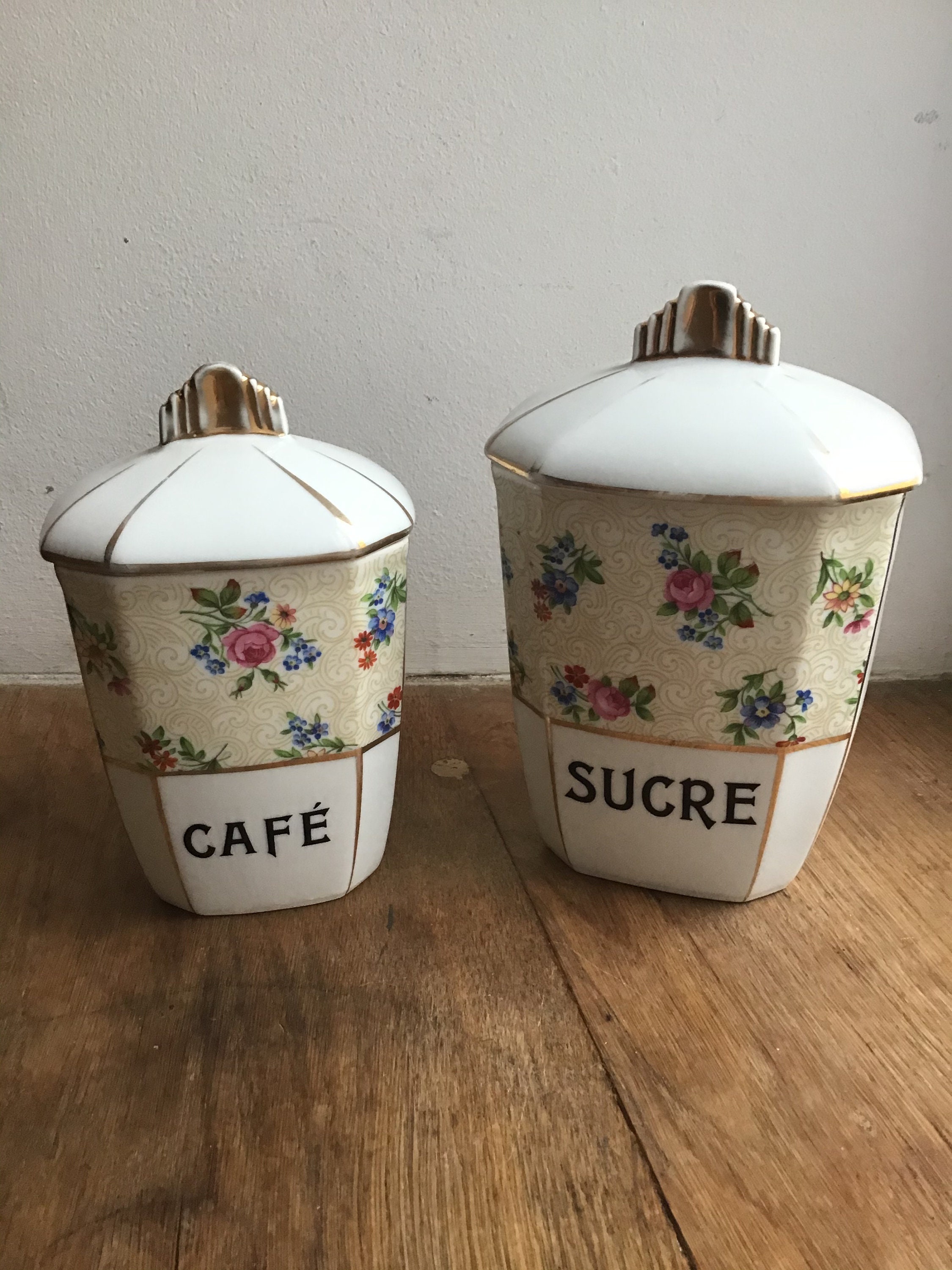 Canister Coffee Jar Set Vintage Rangement Cuisine