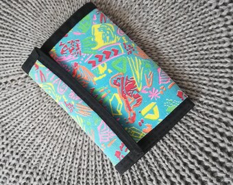 NEON MULTICOLOR Nylon Canvas WALLET Vintage 90 Deadstock Multicolored Purse Canvas Wallet