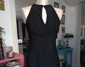 GOODIES EVENING DRESS Vintage 80 Halterneck Mini Dress Black Party Dress Black Cocktail Dress sz. S