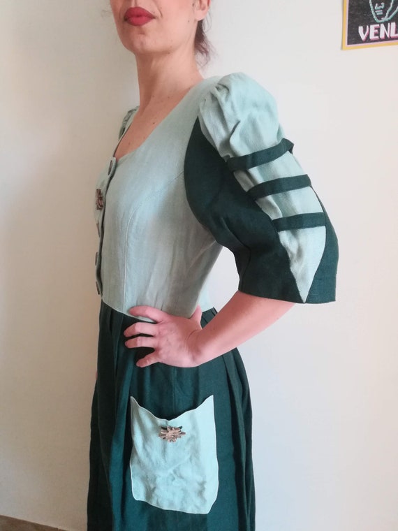 STEINBOCK DIRNDL DRESS Vintage 80 Woman Maxi Dres… - image 4
